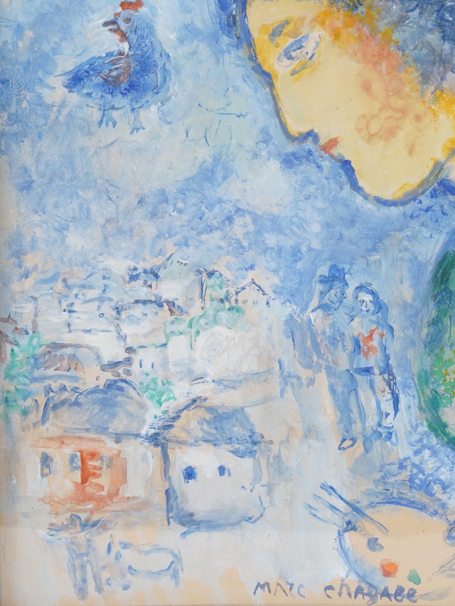 RUSSIAN GOUACHE PAINTING AFTER MARC CHAGALL PIC-2